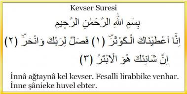 Kevser Suresi Arapa